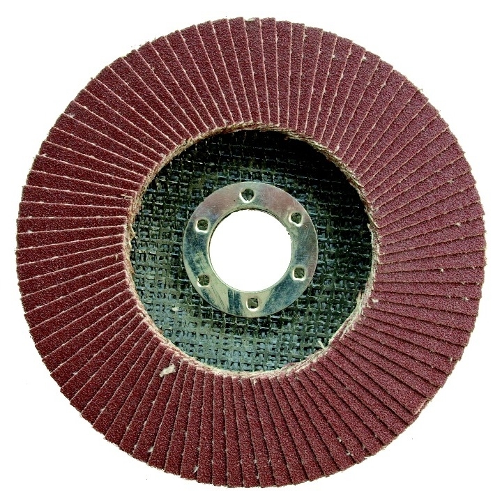 Круг лепестковый торцевой 888 шлифовальный, оксид алюминия на тканевой основе, Р120, посадочный диаметр 22мм, 125мм / оснастка