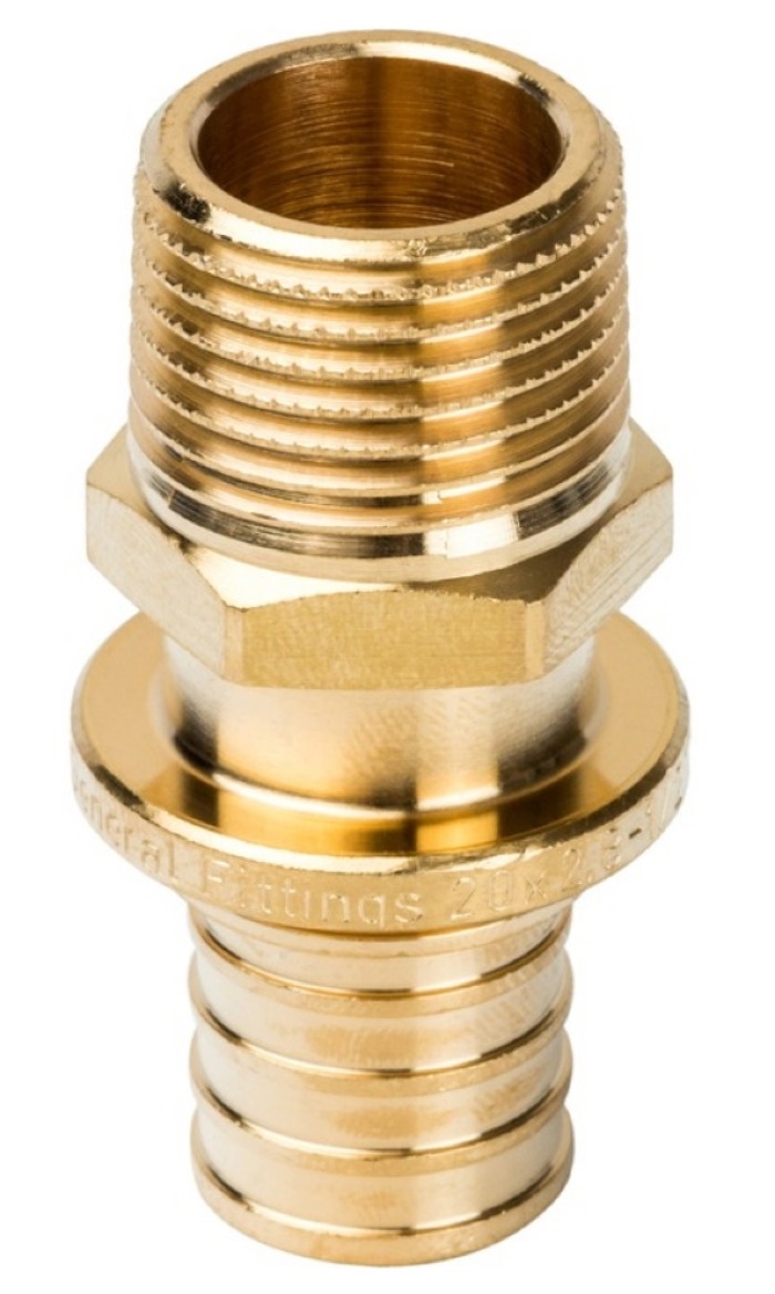 Переходник для шланга Stout / Стаут наружный из латуни, 20"х1/2" / дом и сад