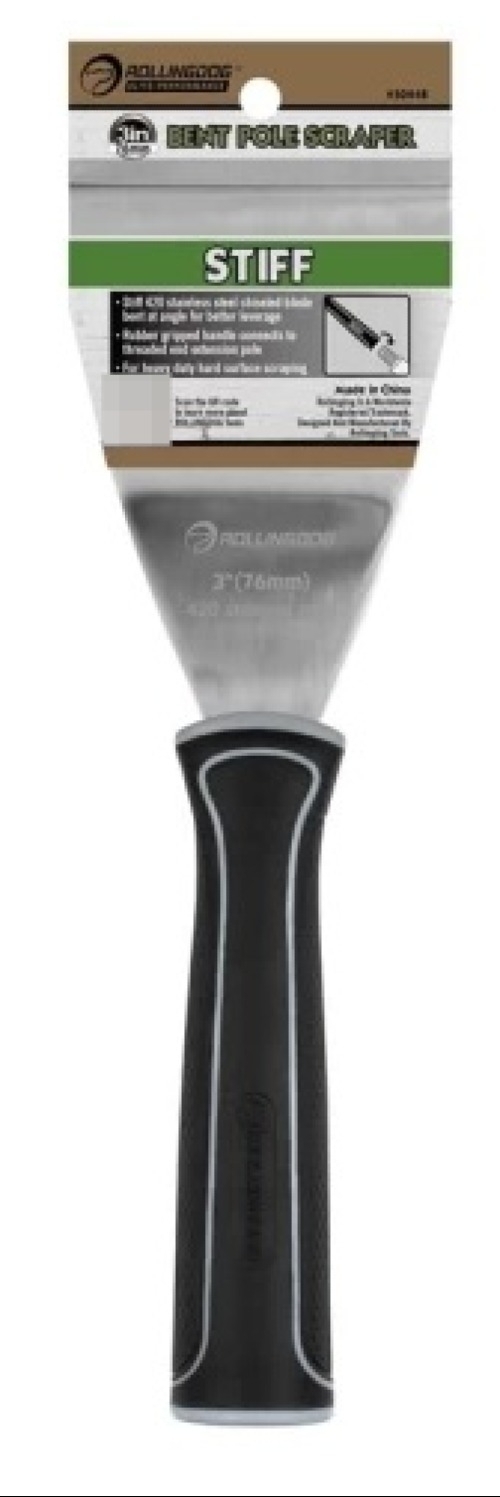 Шпатель строительный Rollingdog / Роллингдог Elite скребок изогнутый, из нержавеющей стали, 260х76мм / малярные и отделочные инструменты