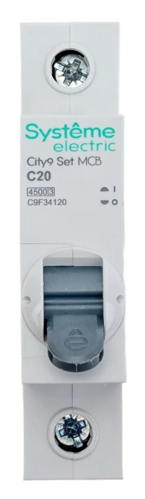 Автоматический выключатель Systeme Electric / Систем Электрик City9 C9F34120 однополюсной, в пластиковом корпусе, белый, 220В, 20А, 4.5кА, IP20 / электрика