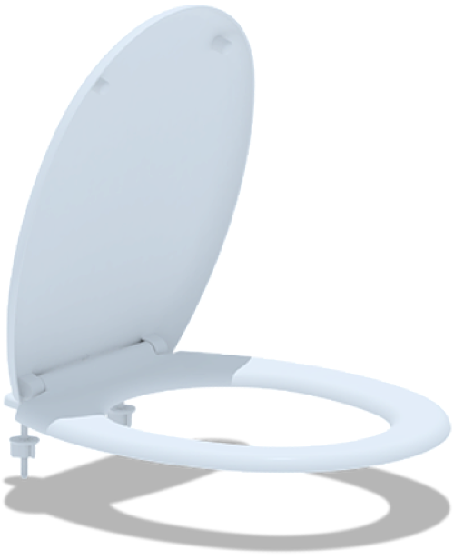 Сиденье для унитаза АНИ Пласт WS0100 овальное, с крышкой, из полипропилена, белое, 362×413×23мм / сантехника