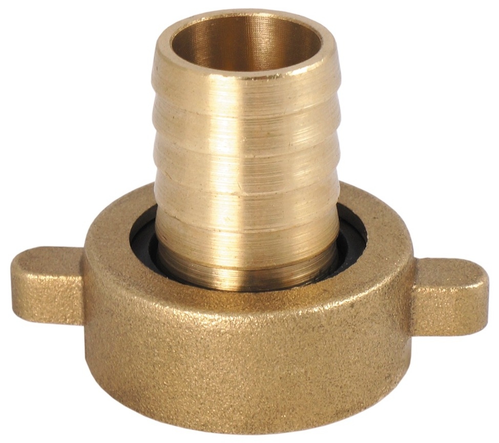 Штуцер для садового шланга Masterprof / Мастерпроф с накидной гайкой и уплотнительной прокладкой, елочка, латунный, 1дюйм, 25мм / дом и сад