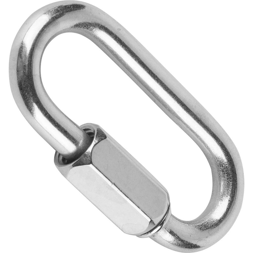 Карабин Fixbox / Фиксбокс винтовой, из нержавеющей стали, диаметр 6мм / такелаж