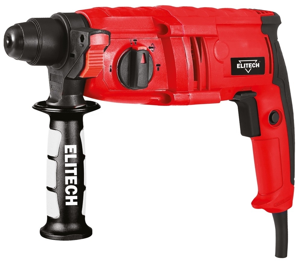Перфоратор Elitech / Элитек ДМ П 240РЭМ в пластиковом кейсе щеточный, красный, SDS+, 3 режима работы, 1.8Дж, 750Вт / инструменты