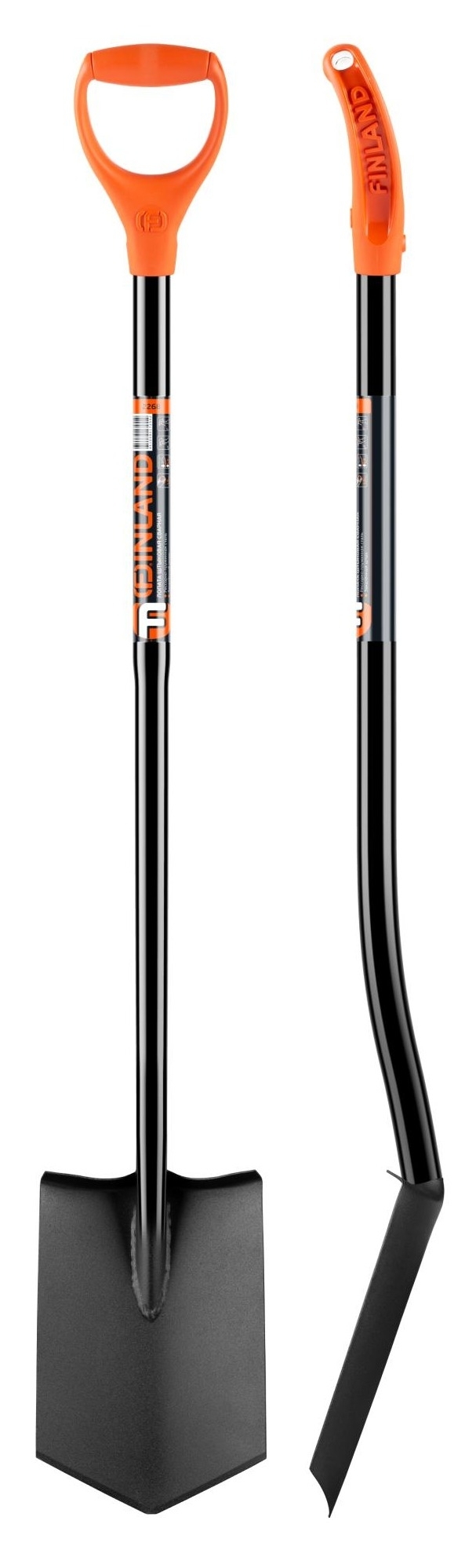 Лопата штыковая FINLAND / Финланд сварная, с черенком, из стали, 127см / садовый инструмент