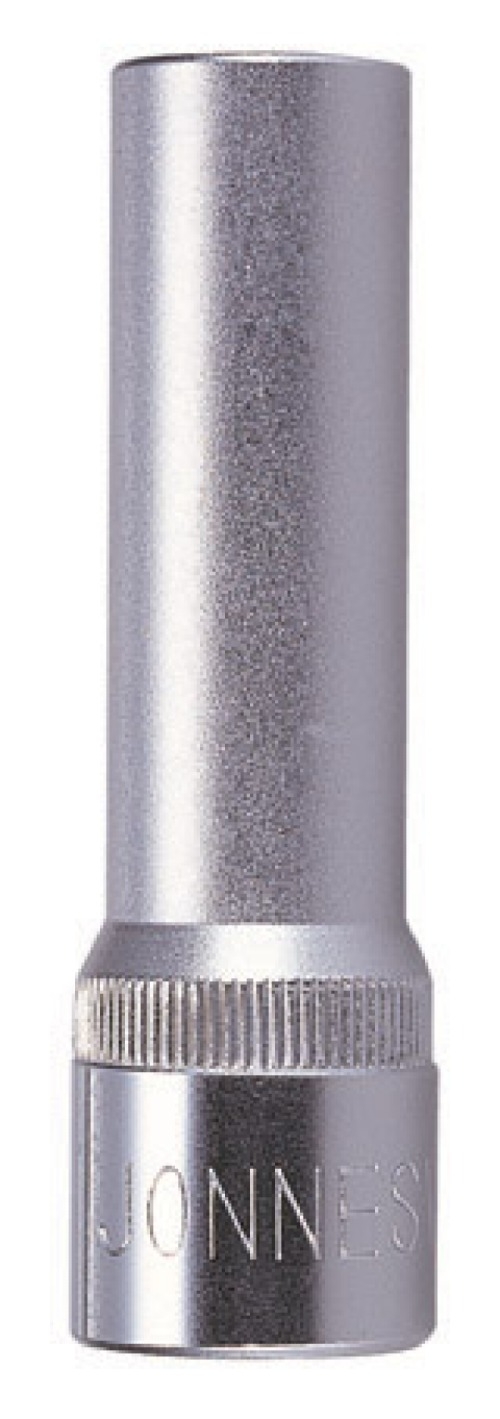 Торцевая головка Jonnesway / Джонсвей шестигранная глубокая, из хромованадиевой стали, серебристая, 1/2дюйма, размер 21мм / инструменты