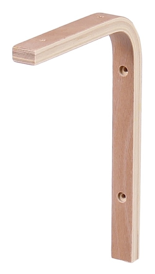 Кронштейн для полки Larvij / Ларвий простой деревянный, цвет бук, 200×150мм / держатель