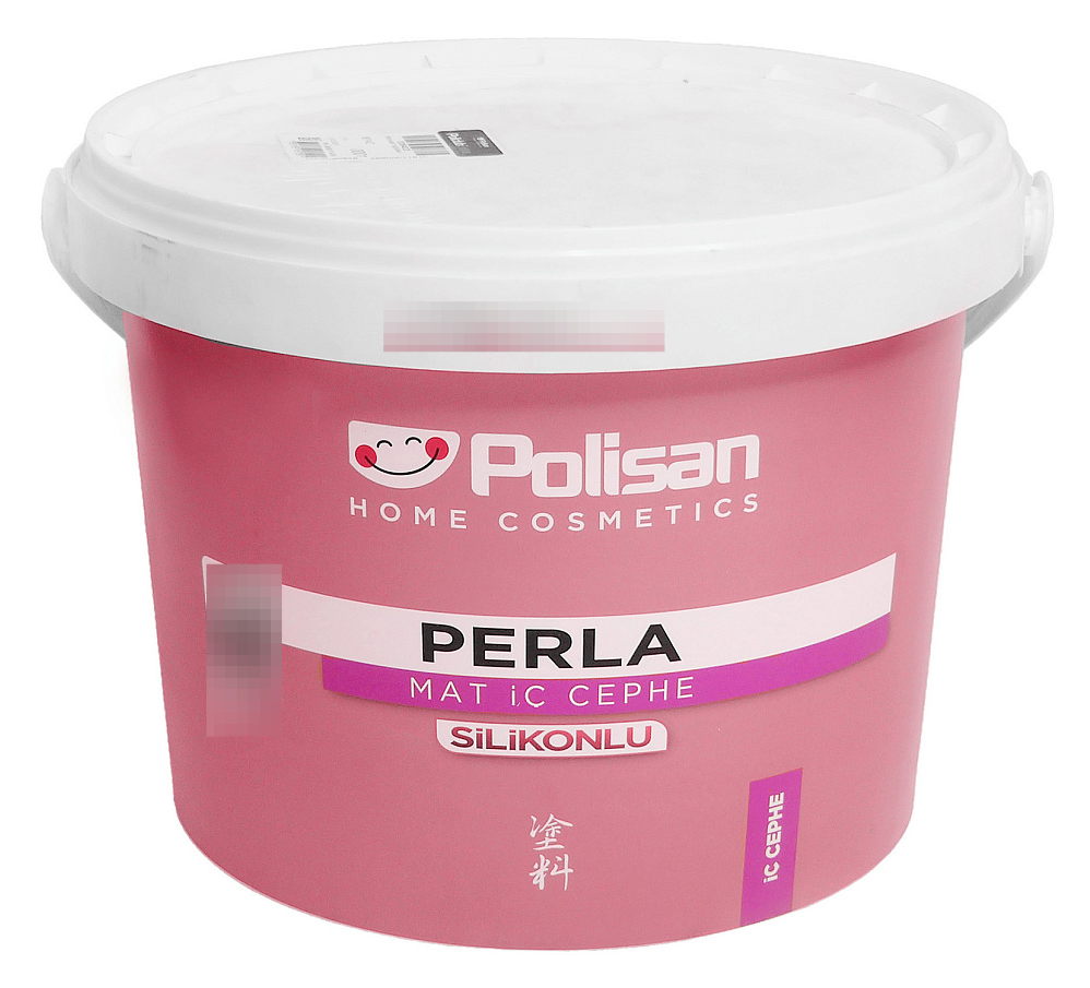 Краска для стен и потолков Polisan / Полисан Perla Mat Silikonlu силиконовая, водоэмульсионная, матовая бесцветная, база С, 12.5л / лакокрасочные материалы