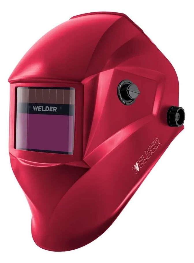 Маска сварщика WELDER / Велдер WDP-Ф5-П-Бургунди хамелеон, пластиковая, цвет красный, экран 93×43мм / инструменты