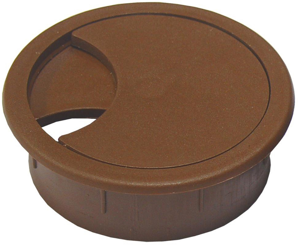 Заглушка декоративная Element / Элемент под отверстие для стола, кабель-канал, пластиковая, коричневая, 62мм, 1шт. / строительство и ремонт