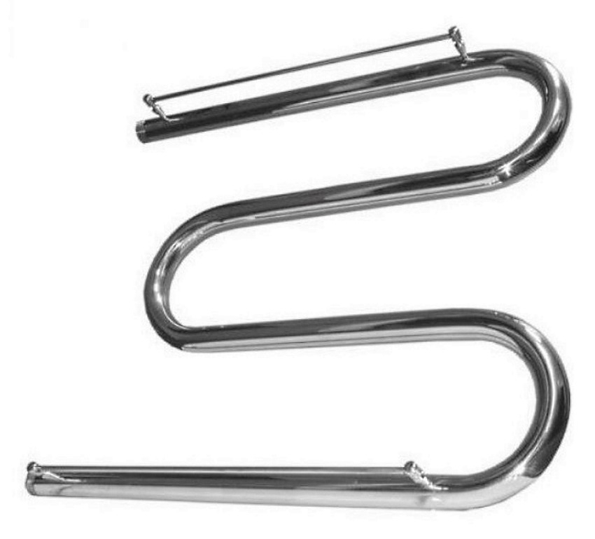 Полотенцесушитель водяной ТРУГОР М1" М-образный, горизонтальное подключение, из нержавеющей стали, хром, 1дюйм, 500х500х150мм, 158Вт / отопление