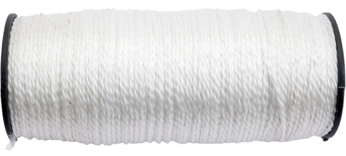 Шнур разметочный 888 на катушке, нейлоновый, белый, диаметр 1.5мм, длина 100м / инструменты