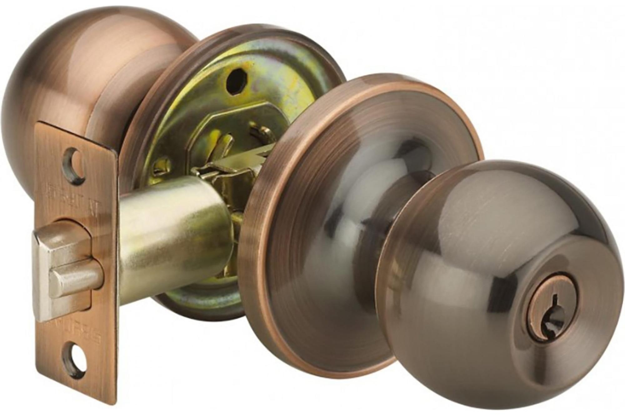 Защелка дверная СКОБЯНОЙ 6072-01-ЕТ межкомнатная, из металла, цвет медь / фурнитура