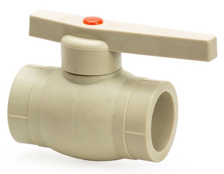 Кран шаровый для воды Lammin / Ламмин прямой, полипропилен, серый, диаметр трубы 32мм / запорная арматура