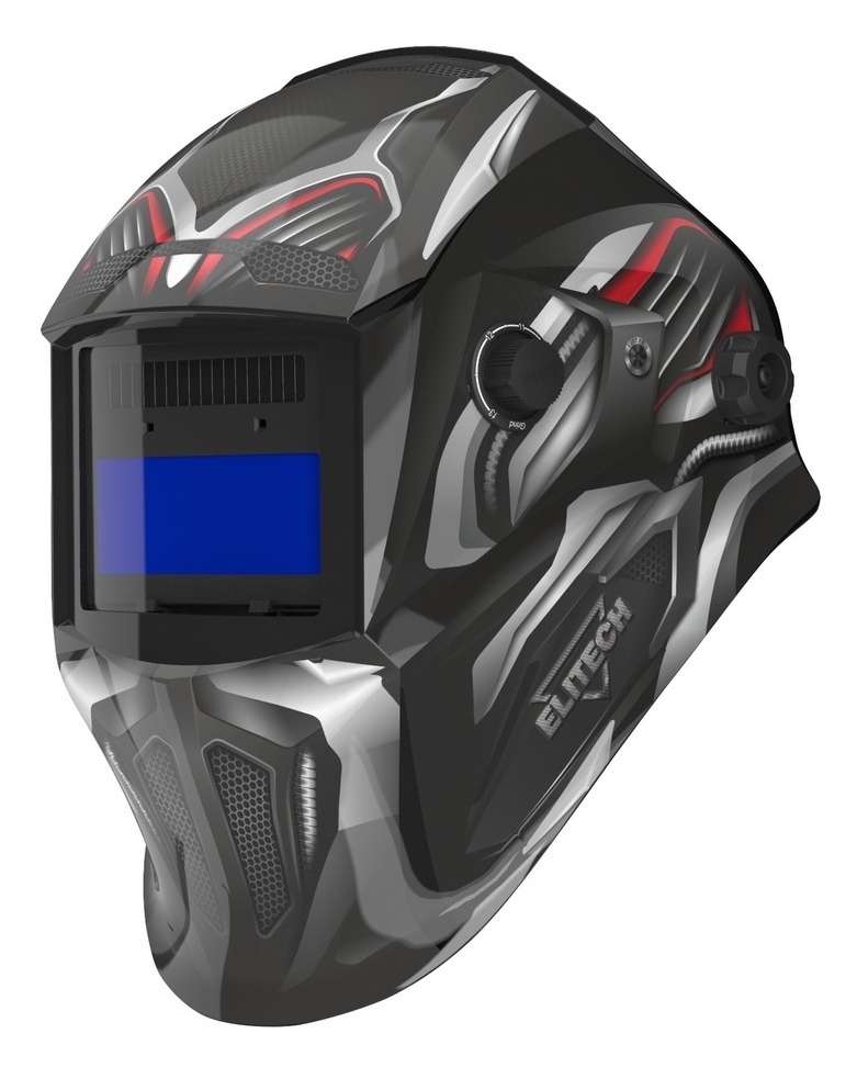 Маска сварщика Elitech / Элитек 710 хамелеон, пластиковая, цвет черный, экран 100×50мм / инструменты