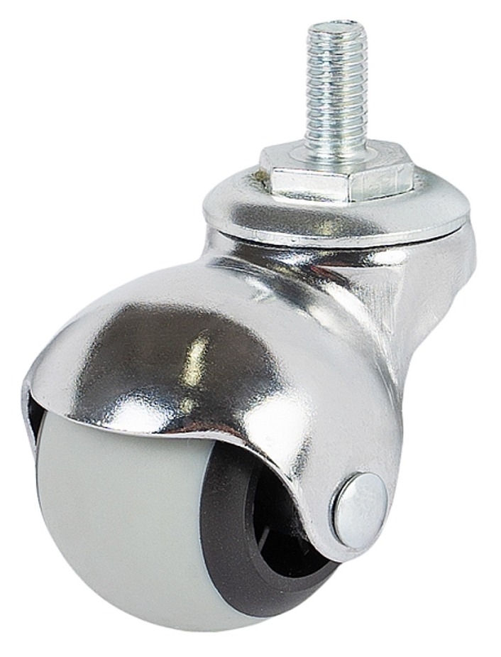 Мебельное колесо Larvij / Ларвидж LBT-40C поворотное, под ДСП, прорезиненное, серое, диаметр 40мм / фурнитура