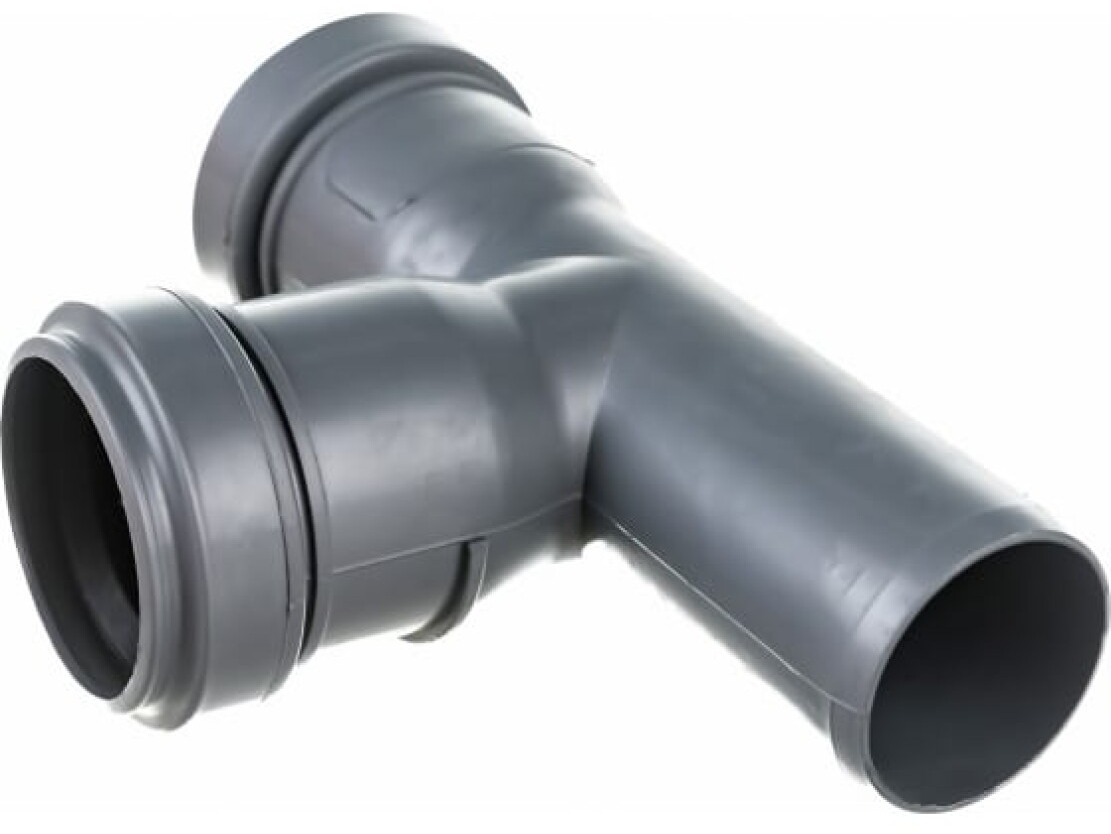 Тройник Lammin / Ламмин для внутренней канализации полипропиленовый, серый, размером 32х32мм/87.5° / водоснабжение