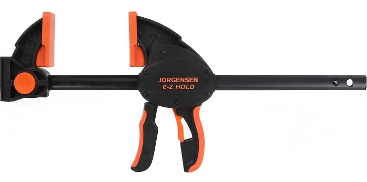 Струбцина Pony Jorgensen / Пони Йоргенсен E-Z HOLD Heavy Duty F-образная, быстрозажимная, универсальная, стальная, черная, 450х92мм / инструменты