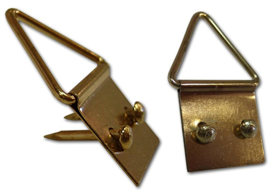 Петля мебельная Element / Элемент для картин накладная, металлическая, цвет золотой, 18х28мм, 10шт. / фурнитура