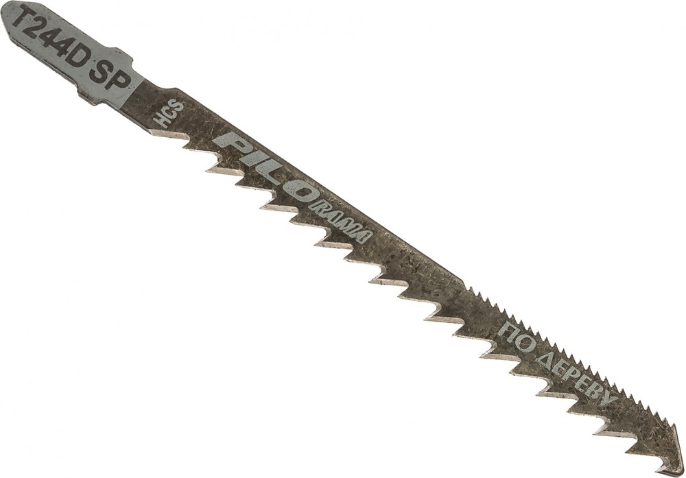 Пилка для лобзика Pilorama / Пилорама 552441 по дереву, быстрый рез, Т-образный хвостовик, из стали, рабочая длина 75мм, 2шт. / оснастка