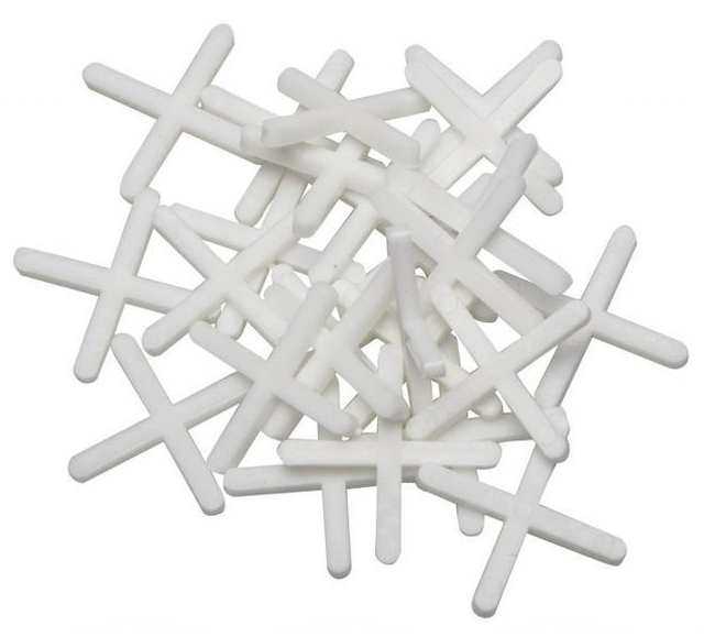 Крестики DECOR / Декор для кафельной плитки, пластиковые, белые, 2мм, 100шт. в упаковке / крепеж
