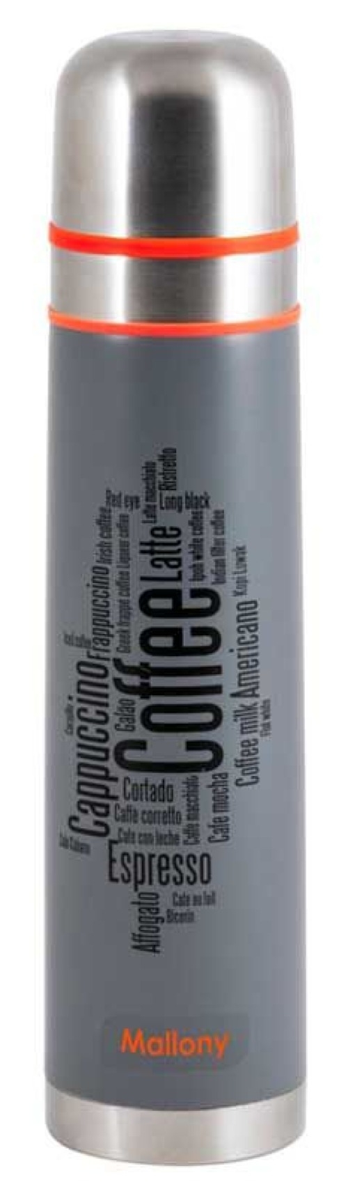 Термос Mallony / Маллони FORTE для пищевых жидкостей, из нержавеющей стали, серый, 0.5л / термопосуда