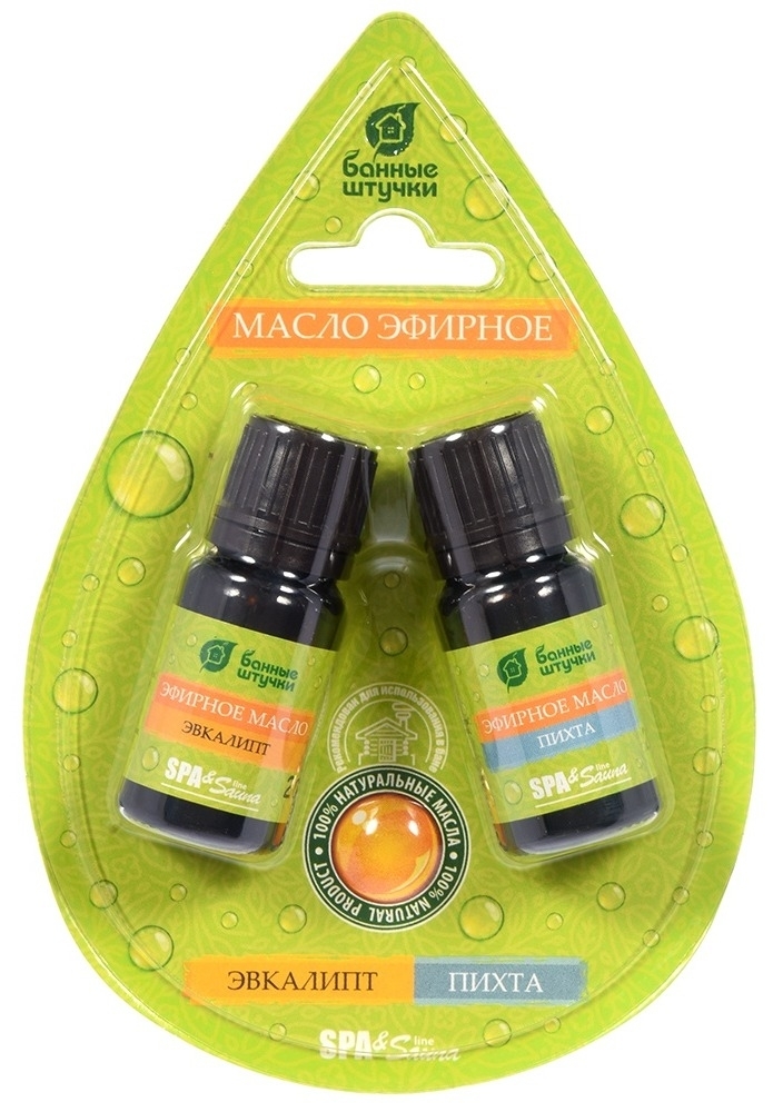 Набор для бани Банные штучки эфирные масла, 2шт.: эвкалипт и пихта / товары для бань и саун
