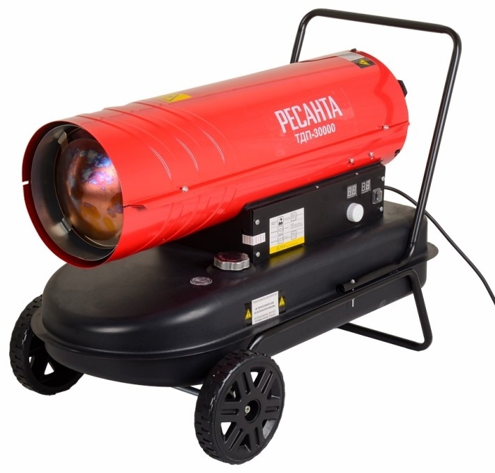 Тепловая пушка Ресанта ТДП-30000 дизельная, в стальном корпусе, 870х470х520мм, 30кВт, 735м³/ч / отопление