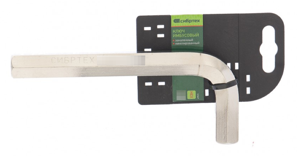 Ключ шестигранный СИБРТЕХ имбусовый, Г-образной формы, из легированной стали 45Х, 19мм, длина 79мм / инструменты