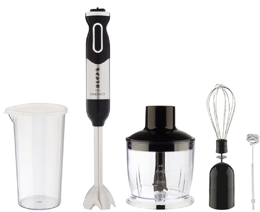 Блендер ENERGY / Энерджи EN-134 погружной, двухскоростной, из стали и пластика, черный, 800Вт / бытовая техника