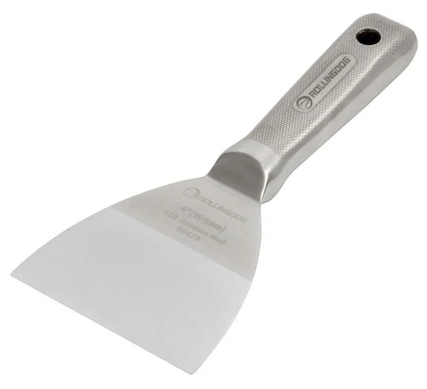 Шпатель строительный Rollingdog / Роллингдог Elite малярный, из нержавеющей стали, 200х100мм / малярные и отделочные инструменты