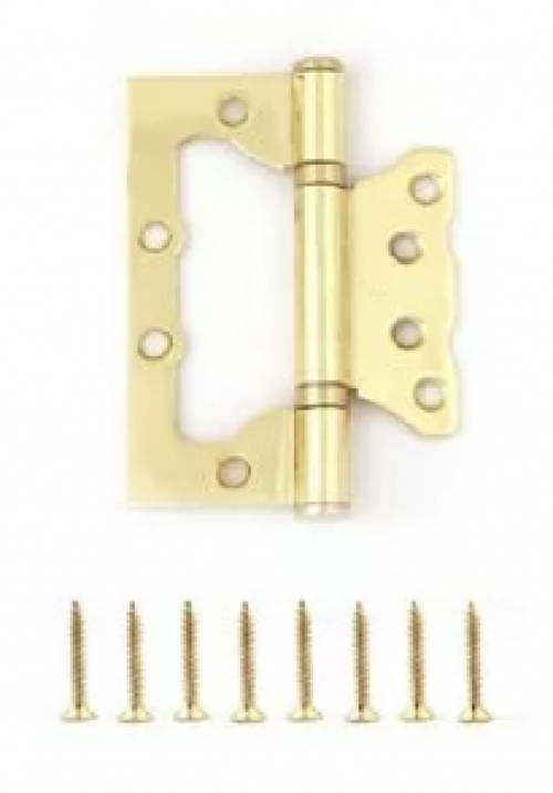 Петля мебельная Vanger / Вангер накладная универсальная, стальная, цвет золото, 100х75мм / фурнитура