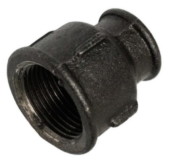 Муфта переходная внутренняя, чугунная, черная, диаметр 3/4-1/2дюйма / фитинги
