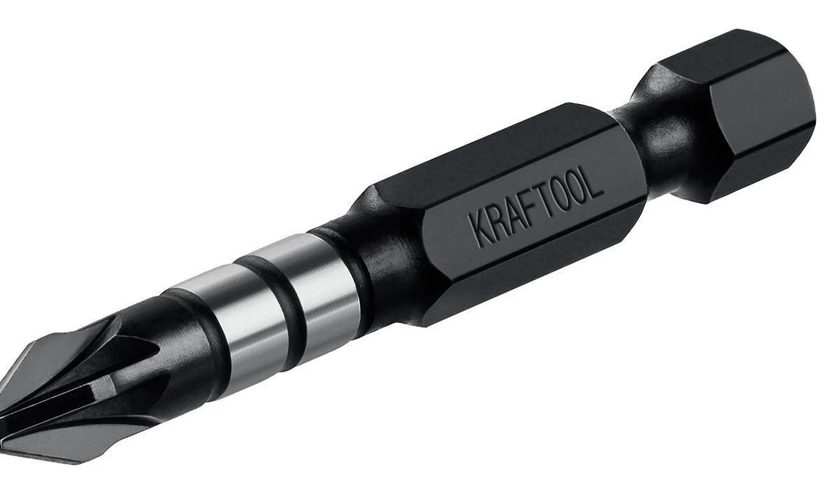 Бита KRAFTOOL / Крафтул Impact Pro торсионная, для шуруповерта, из стали, PZ2, 50мм, 2шт. / инструменты