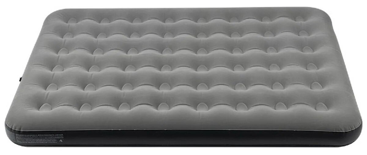 Матрас надувной ECOS / Экос Queen-size двуспальный, из ПВХ, серый, 203х152х22см / товары для дома и отдыха