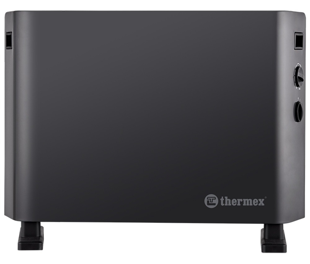 Конвектор электрический Thermex / Термекс Pronto 1500M Black в металлическом корпусе, черный, 570х430х130мм, 1.5кВт, площадь обогрева 20м², IPX0 / климатическая техника