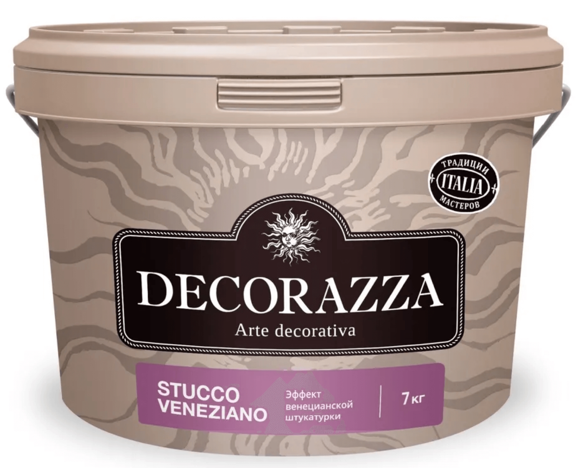 Декоративная штукатурка Decorazza / Декорацца Stucco Veneziano венецианская, фактурная, для внутренних работ, акриловая, белая, 7кг / строительные смеси