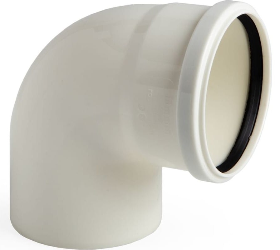 Отвод канализационный Lammin / Ламмин раструбный малошумный, полипропиленовый, белый, d110мм, 87.5 / сантехника
