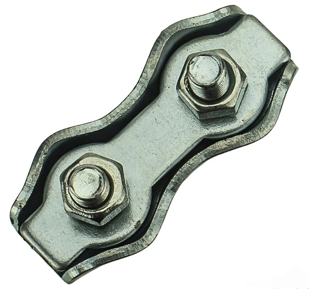 Зажим для троса Стройбат Duplex двойной из оцинкованной стали, 4мм / крепеж