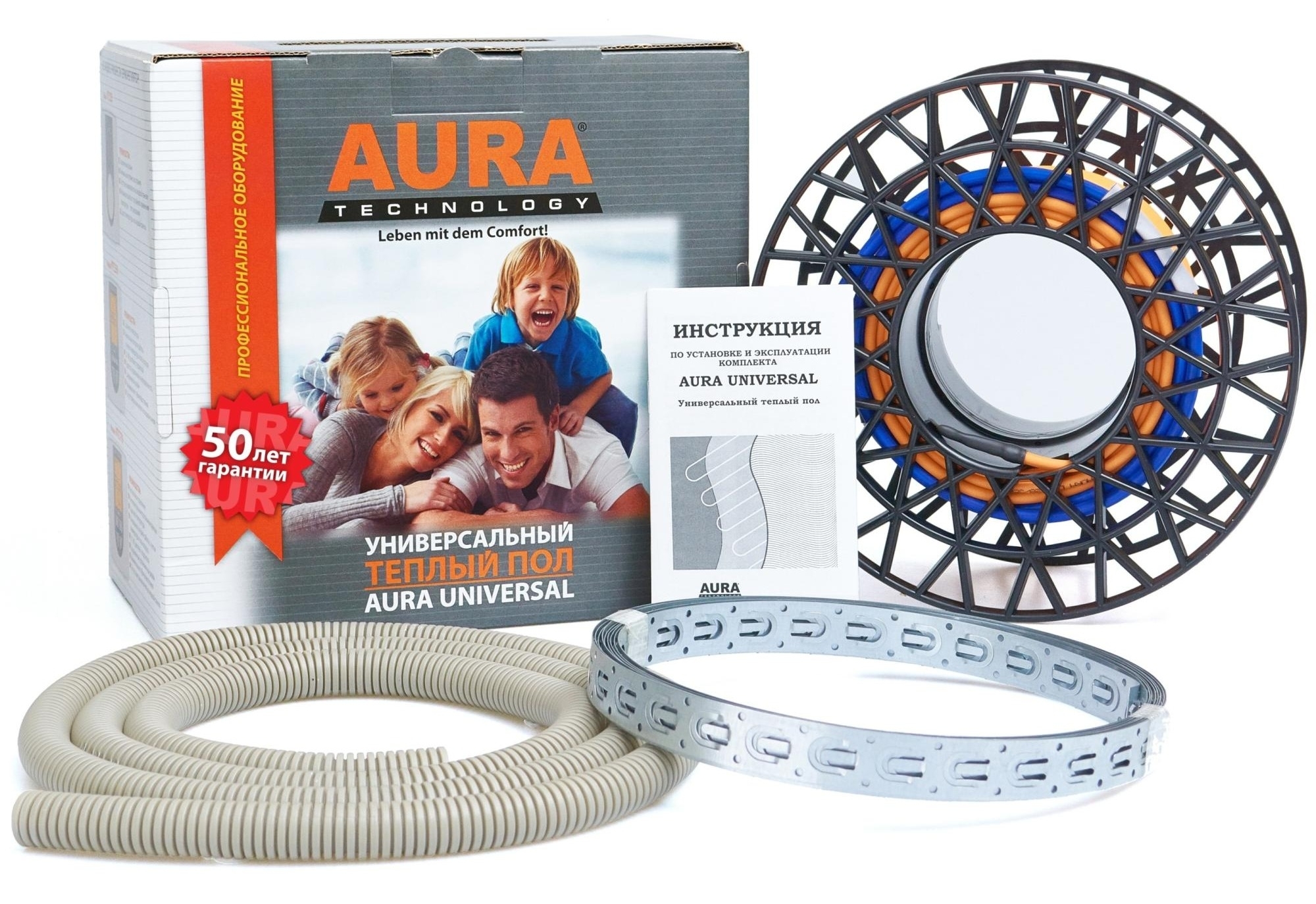 Теплый пол AURA / Аура Universal LTL 80/1000 универсальный, двужильный экранированный кабель, оранжевый, от -30 до +70°C, 220В, 50Гц, 80м, IP67, 1000Вт / отопление
