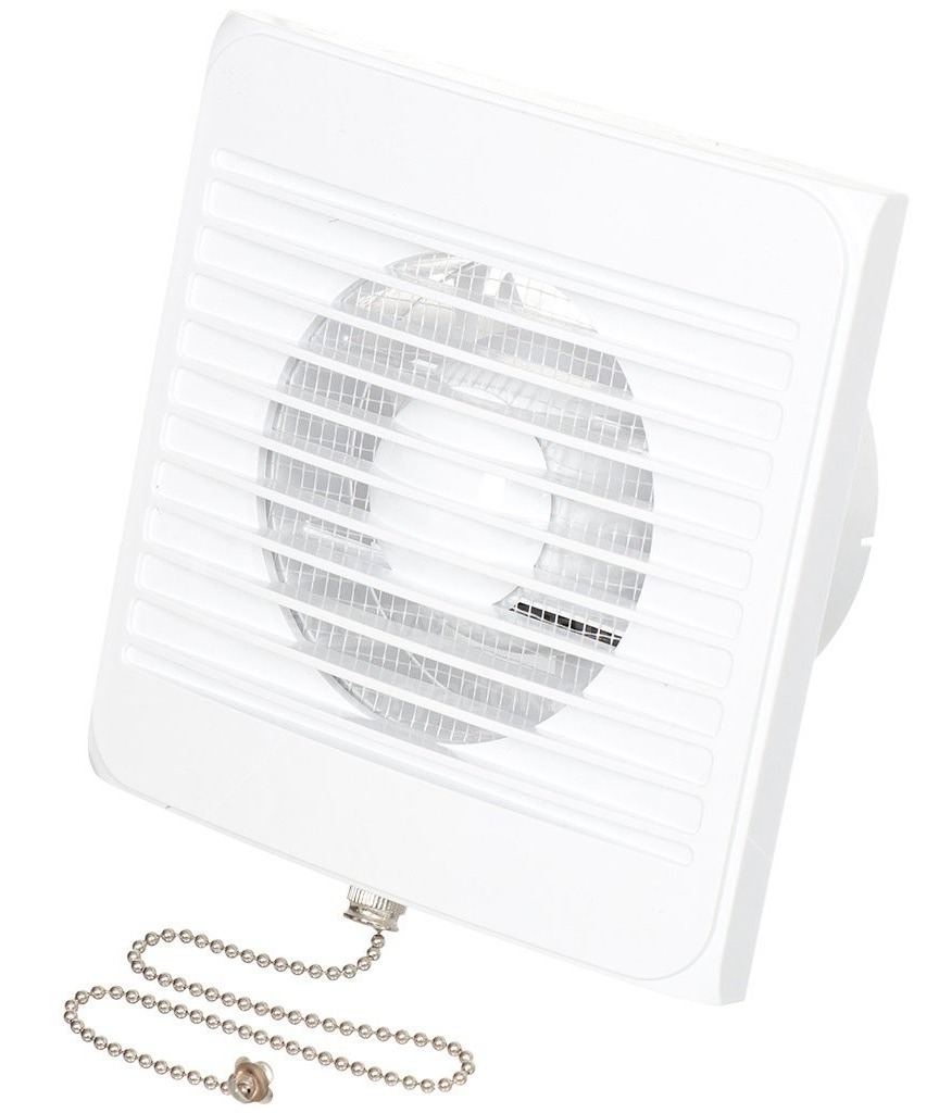 Вентилятор вытяжной Event / Эвент 120СВ настенный со шнурковым выключателем, в корпусе из пластика, белый, воздуховод 120мм, 240м3/час, 44дБ, 18Вт / вентиляция