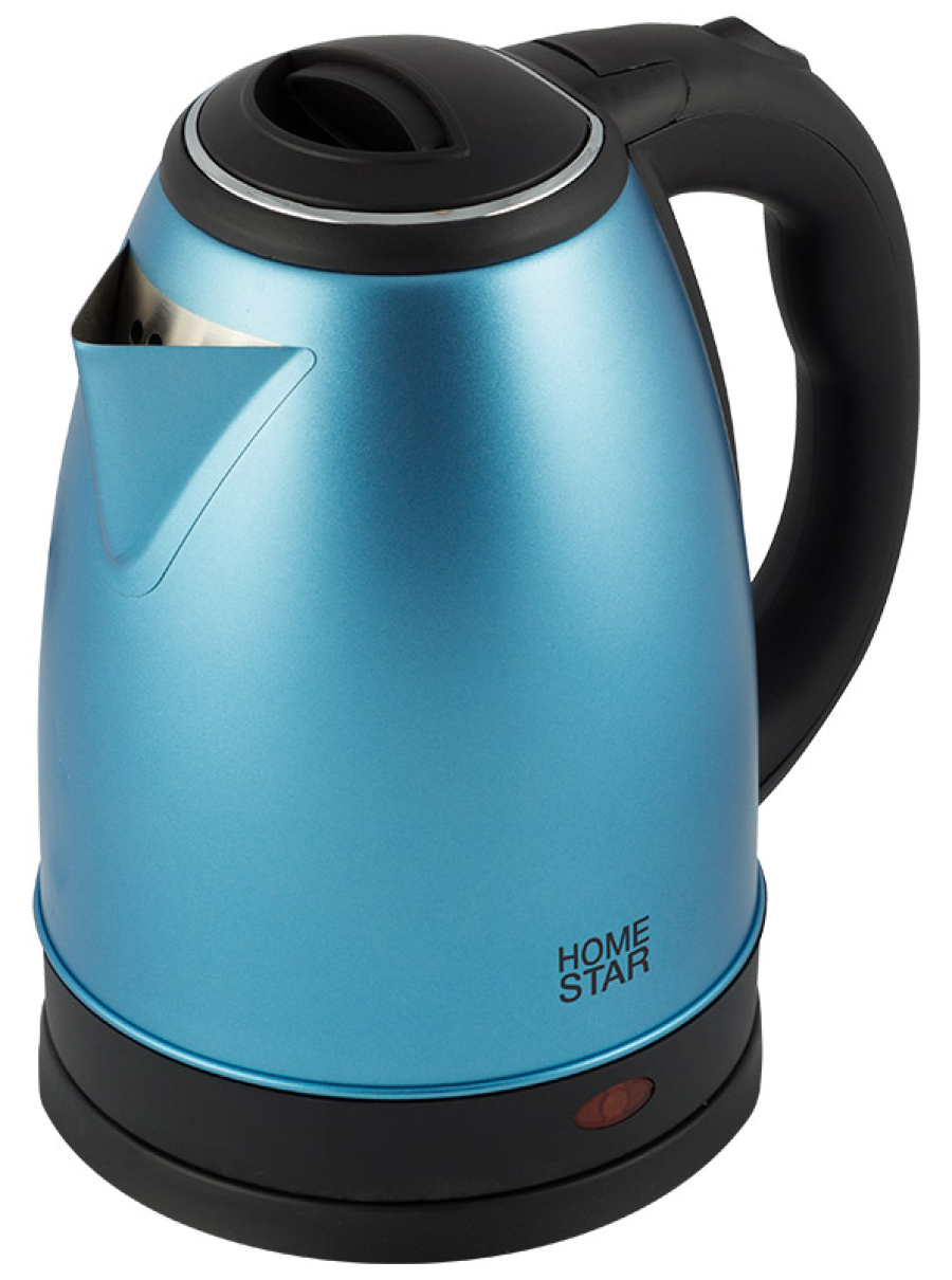 Чайник электрический HomeStar / ХоумСтар HS-1010 в корпусе из нержавеющей стали, синий, 1.8л, 1500Вт / товары для дома