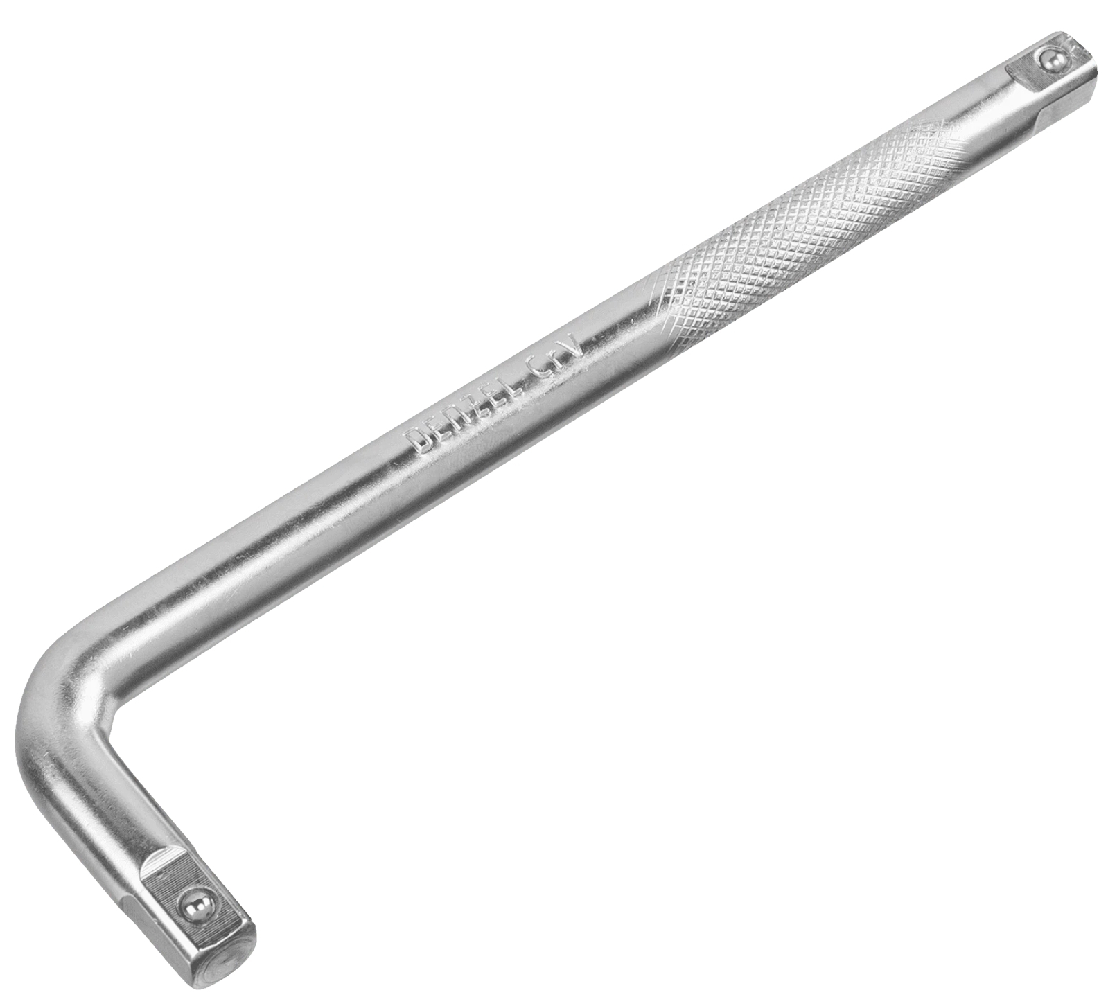 Вороток Denzel / Дензел Г-образный, для торцевых головок, из хромованадиевой стали CrV, квадрат 1/2дюйма, 250х50мм / инструменты