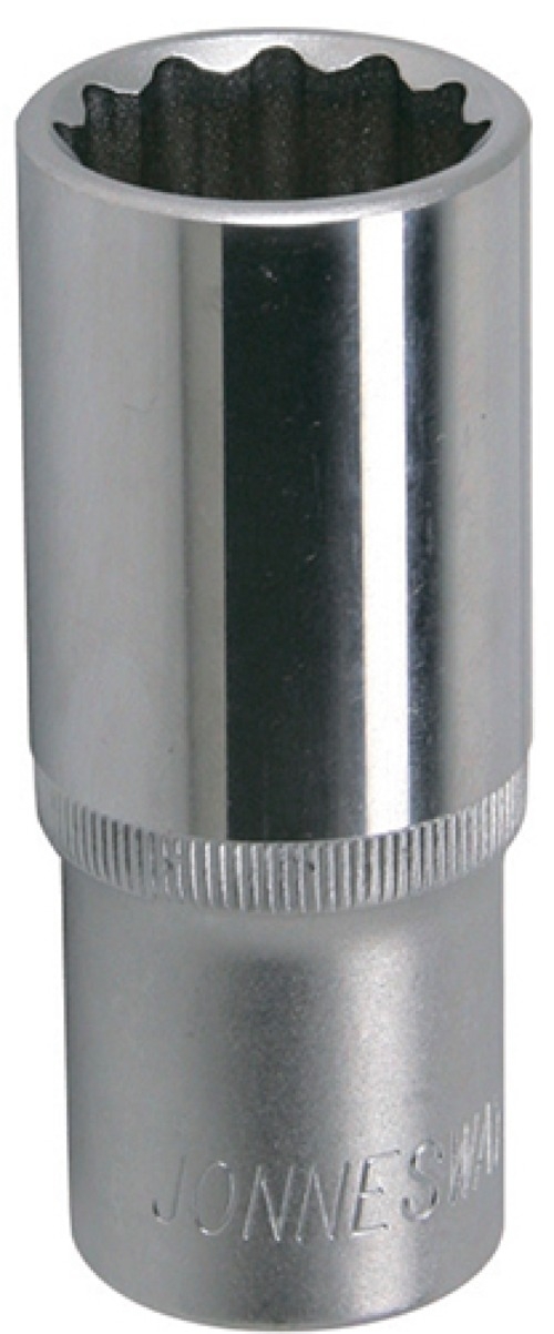 Торцевая головка Jonnesway / Джонсвей глубокая, из хромованадиевой стали, серебристая, 1/2дюйма, размер 10мм / инструменты