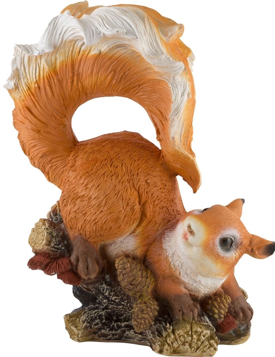 Фигурка садовая PARK / Парк Белка с пушистым хвостом декоративная, из полистоуна, 33х30х15см / дом и сад