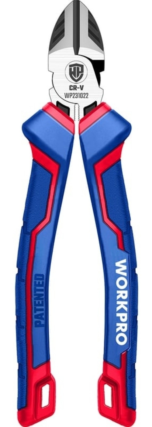 Бокорезы WORKPRO / Воркпро из хромованадиевой стали CrV, синие, 160мм / кусачки