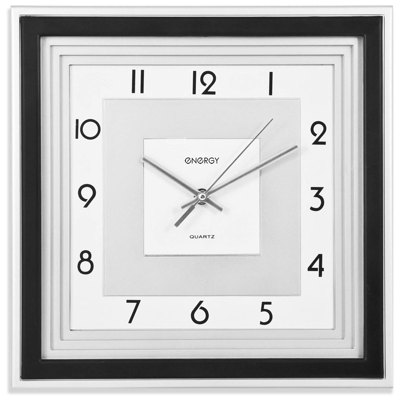 Часы настенные Energy / Энерджи ЕС-11 кварцевые, квадратные, из пластика, цвет белый, 317х317х40мм / товары для дома