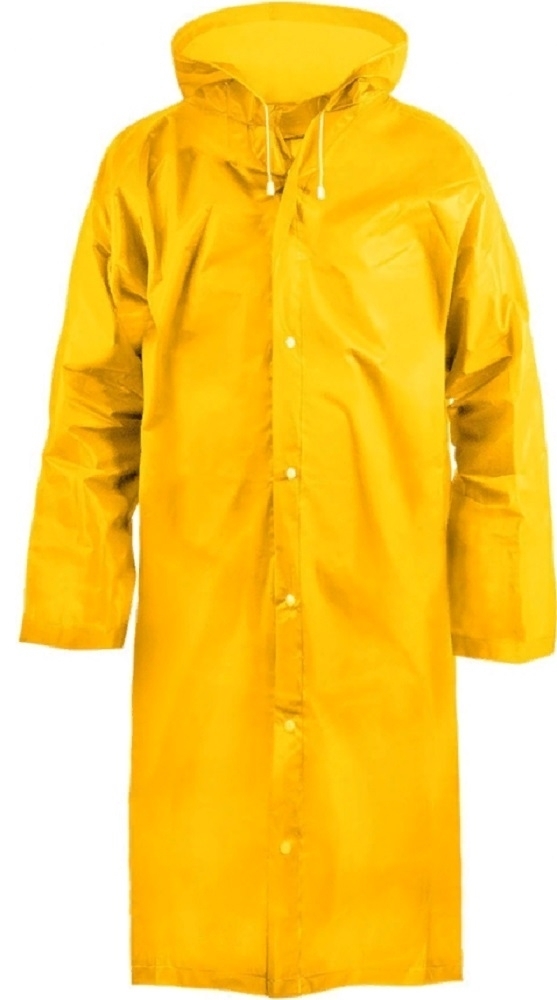 Дождевик Komfi / Комфи плащ с капюшоном на кнопках, из EVA, желтый, 110мкм, 75×120см / спецодежда
