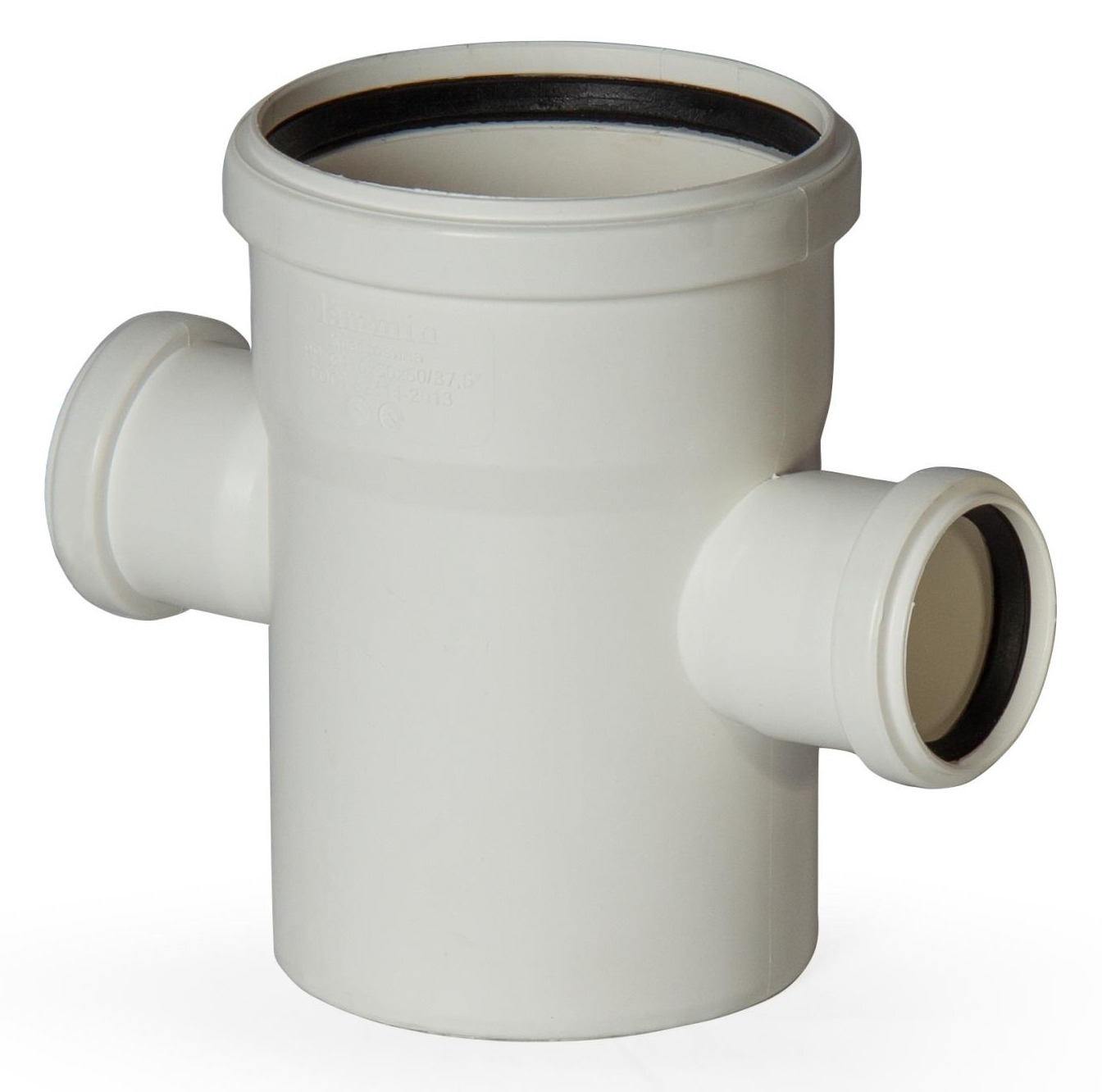 Крестовина Lammin / Ламмин раструбная, одноплоскостная, для малошумной канализации, из полипропилена, белая, размером 110×50×50мм, 87.5° / водоотведение
