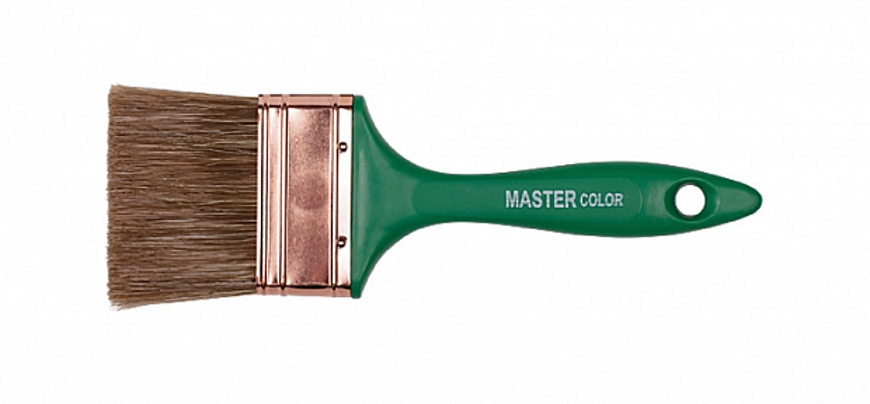 Кисть малярная Master Color / Мастер Колор флейцевая, с темной смешанной щетиной, 30х11мм / малярные и отделочные инструменты